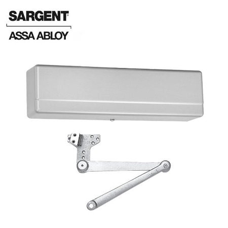 SARGENT 1431 Series Surface Mechanical Closer Heavy Duty Parallel Arm with Compression Stop Sprayed Aluminum SRG-1431-CPS-EN